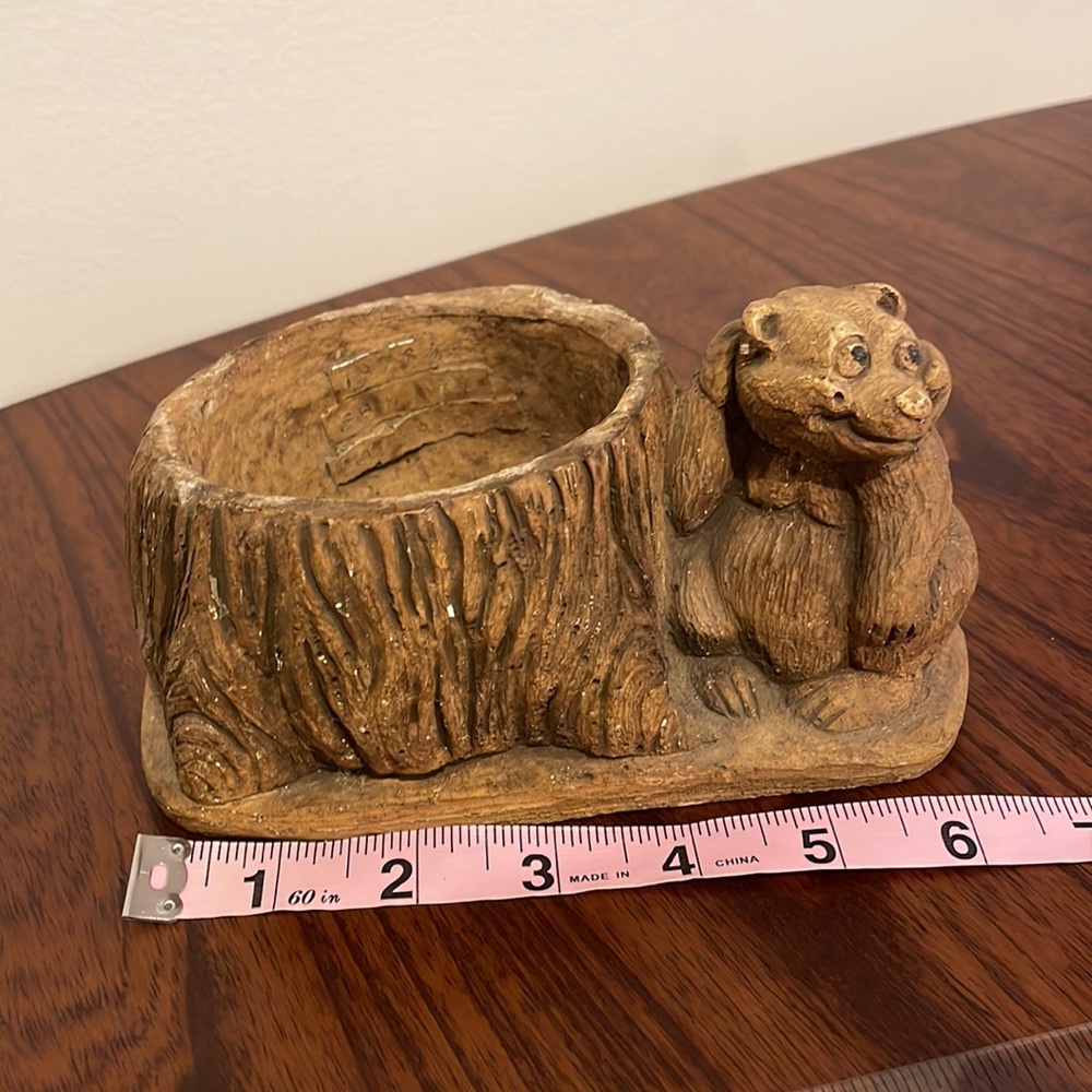 Vintage 70s Woodland Whimsical Friendly Bear Planter - Picture 9 of 12